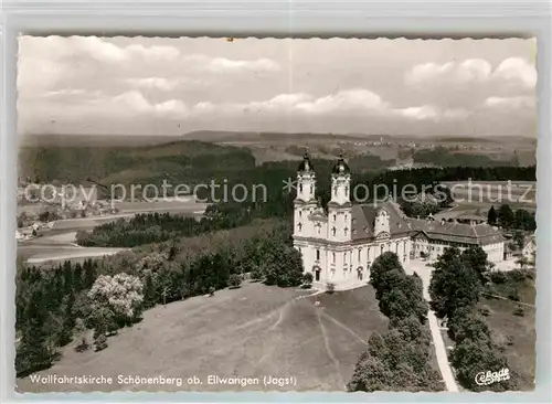 AK / Ansichtskarte Ellwangen Jagst Fliegeraufnahme Wallfahrtskirche Schoenenberg Kat. Ellwangen (Jagst)