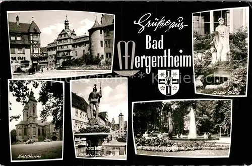 AK / Ansichtskarte Bad Mergentheim Schlosskirche Schaefer Gehrig Deutschordensschloss Brunnen Kat. Bad Mergentheim