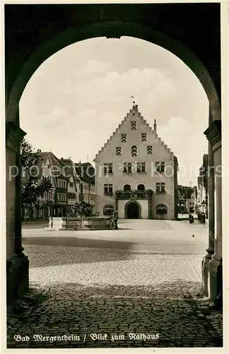 AK / Ansichtskarte Bad Mergentheim Rathaus Brunnen Kat. Bad Mergentheim