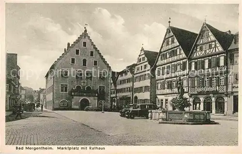 AK / Ansichtskarte Mergentheim Bad Marktplatz Rathaus Milchlings Brunnen Kat. Bad Mergentheim