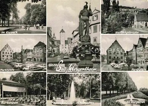 AK / Ansichtskarte Mergentheim Bad Kurpark Wolfgangsbruecke Milchlingsbrunnen Kurkonzert Kurgarten Kat. Bad Mergentheim