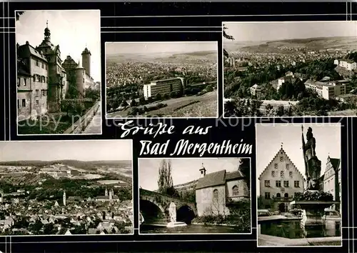 AK / Ansichtskarte Mergentheim Bad Schloss Panoramen Wolfgangskapelle Rathaus Brunnen Kat. Bad Mergentheim