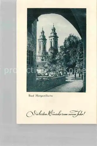 AK / Ansichtskarte Mergentheim Bad Schlosskirche Neujahrskarte Kat. Bad Mergentheim