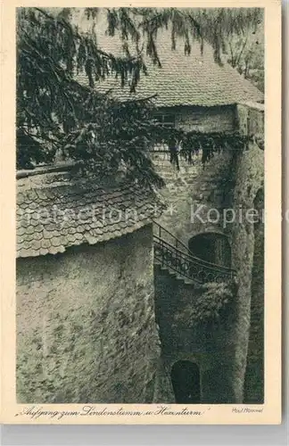 AK / Ansichtskarte Creglingen Aufgang Lindenstamm Hexenturm Paul Hommel Kat. Creglingen