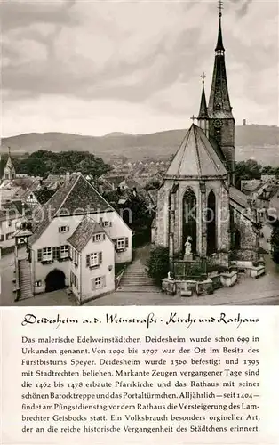 AK / Ansichtskarte Deidesheim Kirche Rathaus Kat. Deidesheim