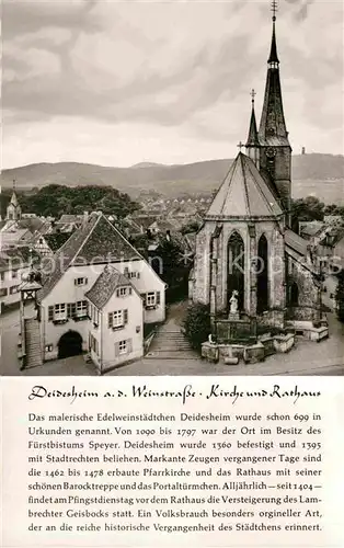 AK / Ansichtskarte Deidesheim Rathaus Kirche Kat. Deidesheim