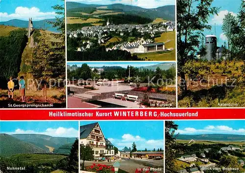 AK / Ansichtskarte Winterberg Hochsauerland St. Georgsprungschanze Kurpark Astenturm Nuhnetal Pforte  Kat. Winterberg