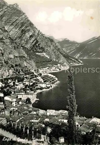 AK / Ansichtskarte Limone del Garda Fliegeraufnahme mit Lago