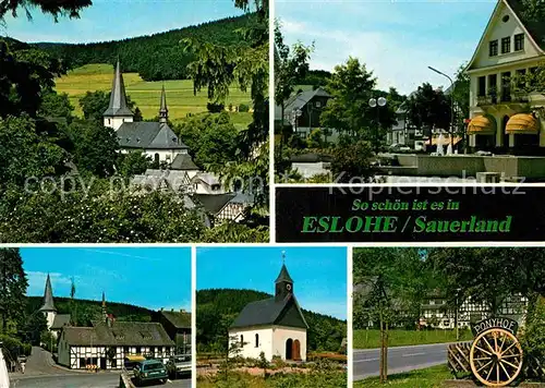 AK / Ansichtskarte Eslohe Sauerland Ponyhof Kirchenpartie  Kat. Eslohe (Sauerland)