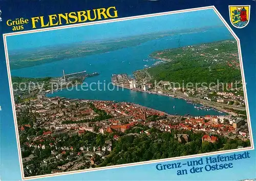 AK / Ansichtskarte Flensburg Grenz und Hafenstadt Fliegeraufnahme Kat. Flensburg