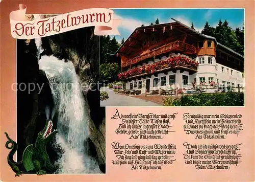 AK / Ansichtskarte Oberaudorf Historischer Gasthof zum Feurigen Tatzelwurm Wasserfall Kat. Oberaudorf
