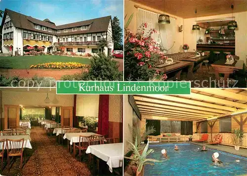 AK / Ansichtskarte Hille Nordrhein Westfalen Kurhaus Lindenmoor Moor und Schwefelbad Hallenbad