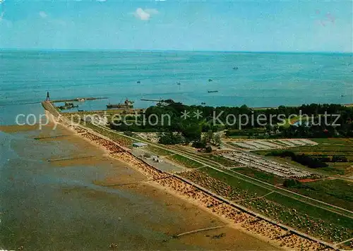 AK / Ansichtskarte Doese Nordseeheilbad Strandbad Kugelbake Fliegeraufnahme Kat. Cuxhaven