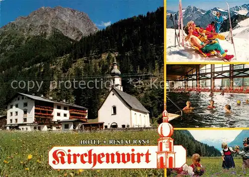 AK / Ansichtskarte Feichten Kaunertal Hotel Restaurant Kirchenwirt Hallenbad Sonnenbad Skipiste Alpen Kat. Tirol