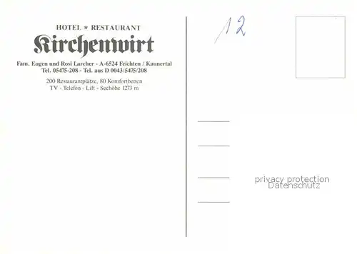 AK / Ansichtskarte Feichten Kaunertal Hotel Restaurant Kirchenwirt Hallenbad Sonnenbad Skipiste Alpen Kat. Tirol