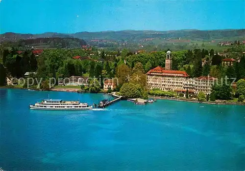 AK / Ansichtskarte Bad Schachen Lindau Hotel am See Faehre Bootsanleger Fliegeraufnahme Kat. Lindau (Bodensee)