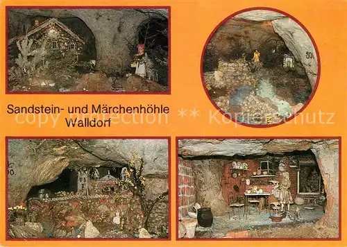 AK / Ansichtskarte Walldorf Meiningen Sandsteinhoehle Maerchenhoehle Rotkaeppchen Froschkoenig Dornroeschen Aschenputtel Kat. Walldorf Meiningen