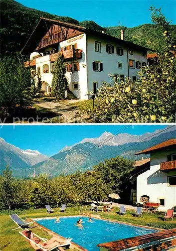 AK / Ansichtskarte Forst Meran Garni Hotel Niederhof Swimming Pool Alpenblick