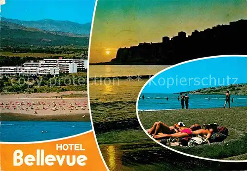 AK / Ansichtskarte Ulcinj Hotel Bellevue an der Adria Strand Sonnenuntergang Kat. Montenegro