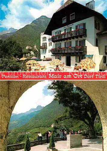 AK / Ansichtskarte Dorf Tirol Pension Restaurant Mair Aussichtspunkt Alpen Kat. Tirolo