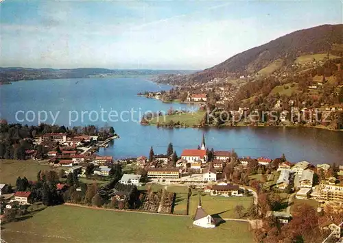 AK / Ansichtskarte Rottach Egern Fliegeraufnahme mit Tegernsee Kat. Rottach Egern