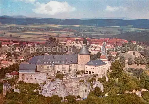 AK / Ansichtskarte Waldeck Edersee Fliegeraufnahme mit Schloss