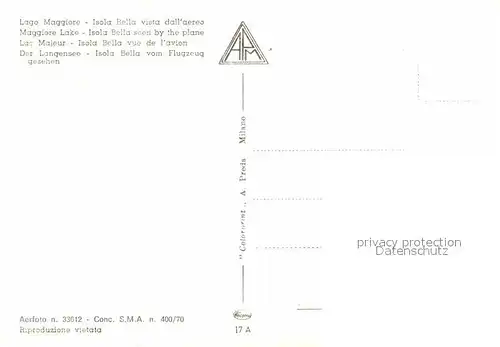 AK / Ansichtskarte Isola Bella Fliegeraufnahme Lago Maggiore Kat. Lago Maggiore