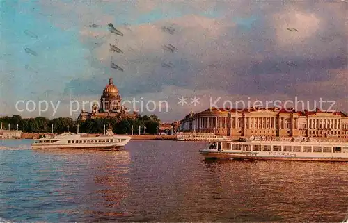 AK / Ansichtskarte St Petersburg Leningrad Kathedrale Schiff Newa 