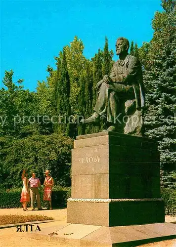 AK / Ansichtskarte Jalta Ukraine Chekhov Monument 