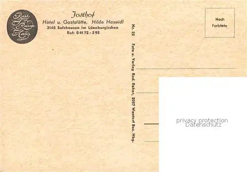 AK / Ansichtskarte Salzhausen Lueneburger Heide Hotel Gaststaette Josthof  Kat. Salzhausen