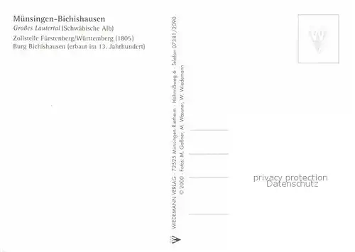 AK / Ansichtskarte Bichishausen Fliegeraufnahme Zollstelle Fuerstenberg Burg Bichishausen  Kat. Muensingen