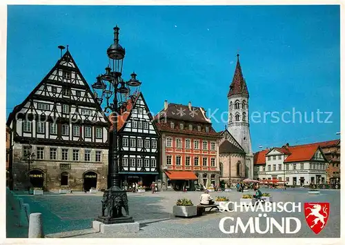 AK / Ansichtskarte Schwaebisch Gmuend Oberer Marktplatz mit Johanniskirche Kat. Schwaebisch Gmuend