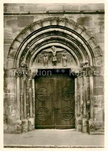 AK / Ansichtskarte Schwaebisch Gmuend Johanneskirche Westportal Kat. Schwaebisch Gmuend