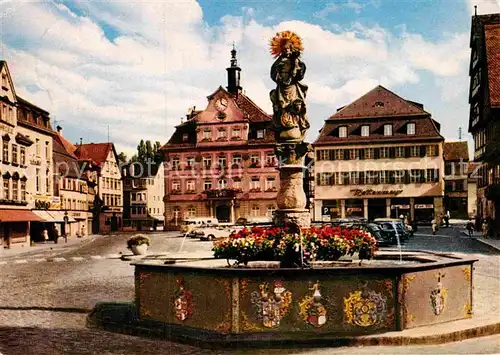 AK / Ansichtskarte Schwaebisch Gmuend Marktplatz mit Marienbrunnen Kat. Schwaebisch Gmuend