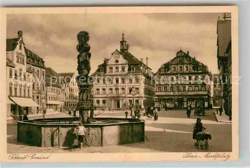 AK / Ansichtskarte Schwaebisch Gmuend Oberer Marktplatz Marienbrunnen Kat. Schwaebisch Gmuend
