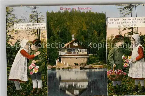 AK / Ansichtskarte Ebnisee mit Lisabethle im Welzheimer Wald Gretle und Hannesle