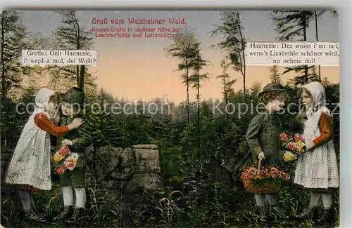 AK / Ansichtskarte Welzheim Kessel Grotte im Welzheimer Wald mit Gretle und Hannesle Kat. Welzheim