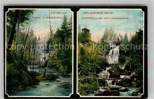AK / Ansichtskarte Welzheim Partie im Wieslauftal Wasserfall bei der Laufenmuehle Kat. Welzheim