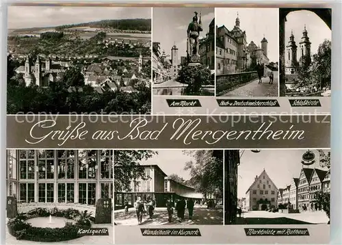 AK / Ansichtskarte Mergentheim Bad Markt Hoch Deutschmeister Schloss Schlosskirche Karlsquelle Kurpark Kat. Bad Mergentheim