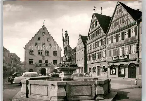 AK / Ansichtskarte Mergentheim Bad Marktplatz Brunnen  Kat. Bad Mergentheim