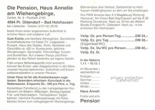 AK / Ansichtskarte Bad Holzhausen Luebbecke Pension Haus Annelie  Kat. Preussisch Oldendorf