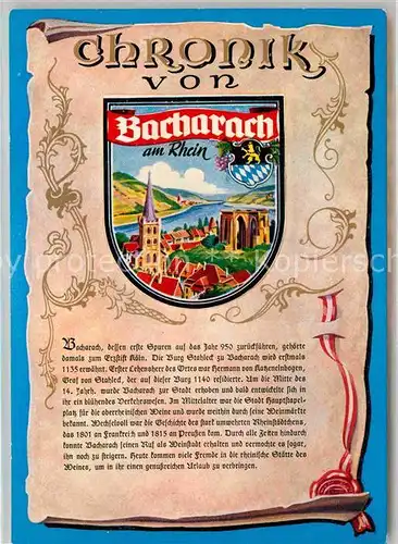 AK / Ansichtskarte Bacharach Rhein Chronik  Kat. Bacharach