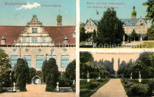 AK / Ansichtskarte Weikersheim Schloss Eingang Park Schloss Hohenlohe Kat. Weikersheim
