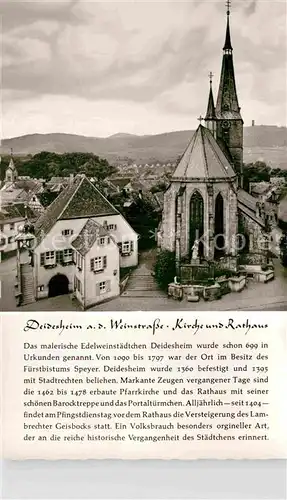 AK / Ansichtskarte Deidesheim Kirche Rathaus Kat. Deidesheim