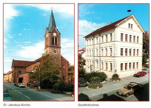 AK / Ansichtskarte Schifferstadt Sankt Jakobus Kirche Stadtbibliothek Kat. Schifferstadt