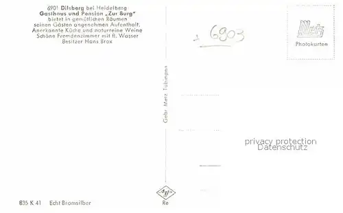 AK / Ansichtskarte Dilsberg Gasthaus Pension zur Burg Panoramen Kat. Neckargemuend