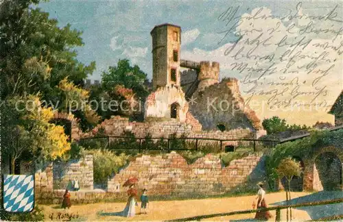 AK / Ansichtskarte Neckargemuend Schloss Dilsberg Kuenstlerkarte Kat. Neckargemuend