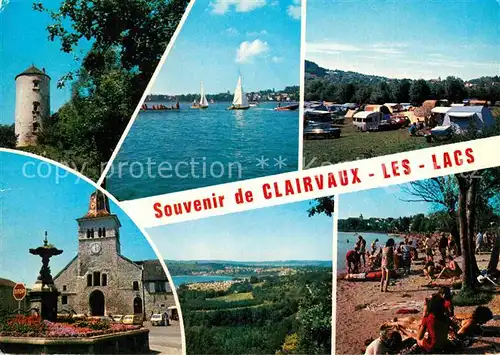 AK / Ansichtskarte Clairvaux les Lacs Tour Lac Camping Plage Fontaine Eglise Kat. Clairvaux les Lacs