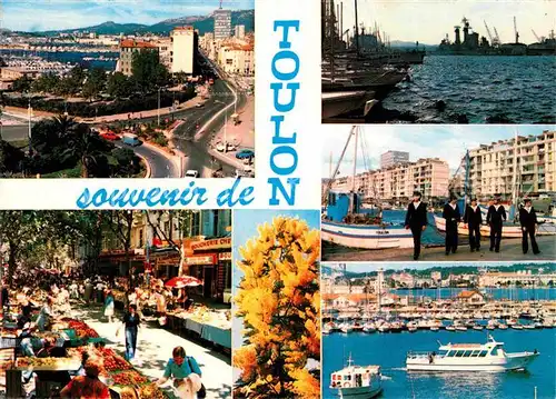 AK / Ansichtskarte Toulon Var Teilansichten Hafen Matrosen Markt Kat. Toulon