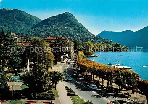 AK / Ansichtskarte Lugano Lago di Lugano Lungolago con Monte Bre Uferstrasse Luganersee